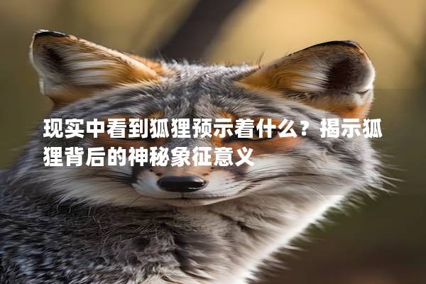 現(xiàn)實(shí)中看到狐貍預(yù)示著什么？揭示狐貍背后的神秘象征意義